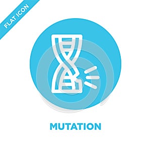 mutation icon vector. Thin line mutation outline icon vector illustration.mutation symbol for use on web and mobile apps, logo,