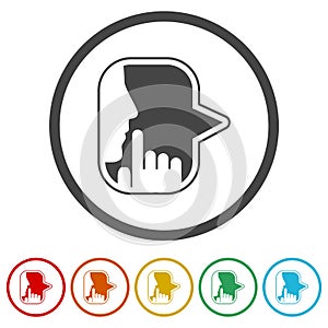 Mute, keep silence, silent ring icon, color set