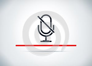 Mute microphone icon abstract flat background design illustration
