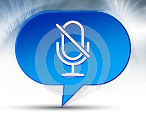 Mute microphone icon blue bubble background