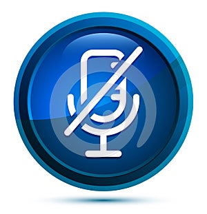 Mute microphone icon elegant blue round button illustration