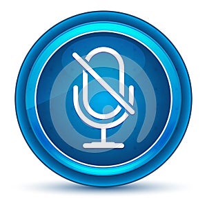 Mute microphone icon eyeball blue round button