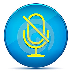 Mute microphone icon modern flat cyan blue round button