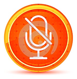 Mute microphone icon natural orange round button photo