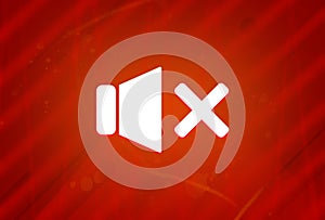 Mute sound icon isolated on abstract red gradient magnificence background