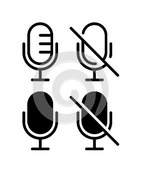 Mute and unmute audio microphone icon