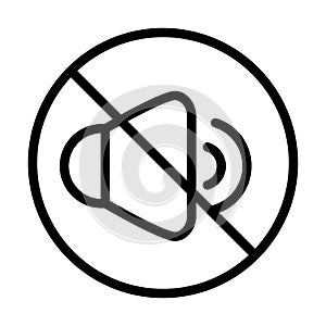 Mute volume audio sound line style icon