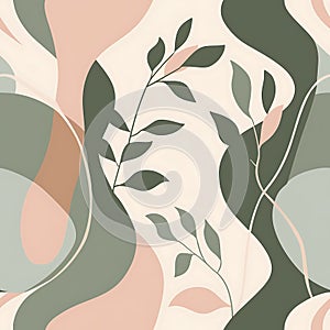 Muted Colors Organic MCM Repeating Pattern Tile Background