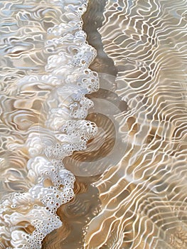 Muted Foamy Ocean Waves Scenery