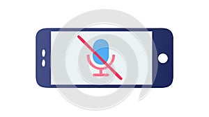 Muted Microphone on Smartphone Icon, Privacy No Audio, vector design Generative AI