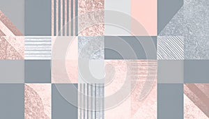 Muted Pastel Geometric Patchwork Pattern AI Generated
