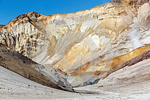 The Mutnovsky volcano crater with fumaroles