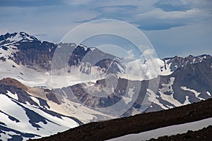 Mutnovsky volcano in June, Kamchatka Peninsula, Russia