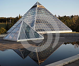 Muttart Conservatory Edmonton With Two Pyramids