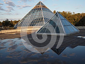 Muttart Conservatory Edmonton With Two Pyramids