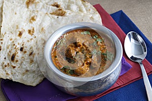 Mutton curry with butter naan