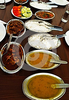 Mutton curry with Rice, traditional bengali lunch