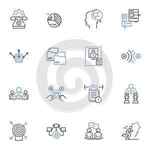 Mutual acquaintances line icons collection. Connections, Acquaintances, Friends, Nerks, Relationships, Circles