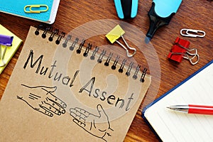 Mutual assent is shown on the photo using the text photo