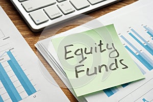 Mutual equity funds written on a piece of paper
