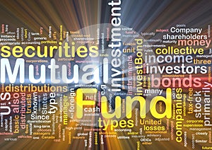 Mutual fund background concept glowing