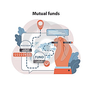 Mutual funds concept. Flat vector photo