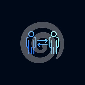 Mutual help line icon. Vector illustration in linear style.