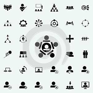 mutual help of the team icon. Teamwork icons universal set for web and mobile