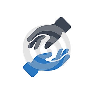 Mutual Support Hands Icon