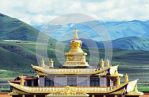 Muya golden tower(golden roof of temple)