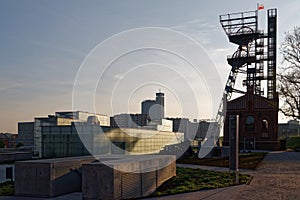 Muzeum Slaskie in Katowice on sunset