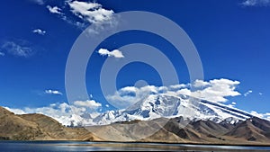 Muztagata Mountain and Karakuri Lake