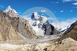 Muztagh Tower and Biange Glacier, Muztagh Baltoro region, K2 Base Camp trek, Karakoram mountain range, Pakistan