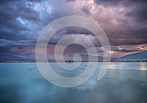 Sea reflecting clouds