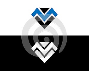 MV And VM Letter Logo Icon Design
