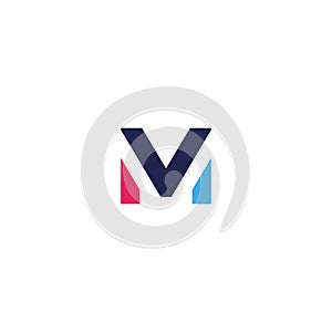 MV or VM logo design . Initial letter mv or vm logo vector design template . clean and modern color style