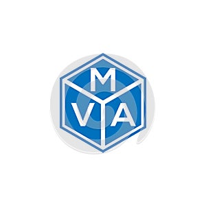 MVA letter logo design on black background. MVA creative initials letter logo concept. MVA letter design photo