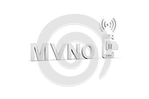 MVNO concept white background 3d