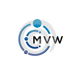 MVW letter technology logo design on white background. MVW creative initials letter IT logo concept. MVW letter design