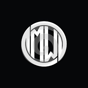 MW Logo monogram shield inside circle shape vector images design template