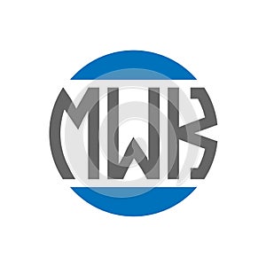 MWK letter logo design on white background. MWK creative initials circle logo concept. MWK letter design