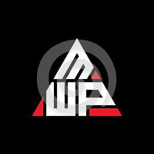 MWP triangle letter logo design with triangle shape. MWP triangle logo design monogram. MWP triangle vector logo template with red