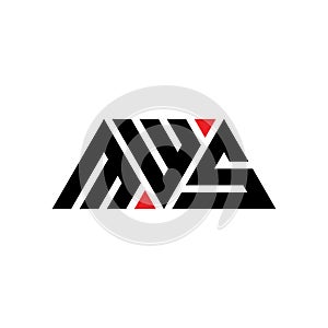 MWS triangle letter logo design with triangle shape. MWS triangle logo design monogram. MWS triangle vector logo template with red