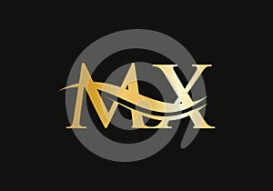 MX Linked Logo for business and company identity. Creative Letter MX Mogo Vector