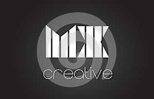 MX M X Letter Logo Design With White and Black Lines. photo