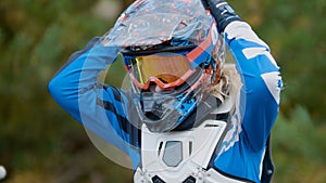 MX moto Girl in a helmet - cross racing