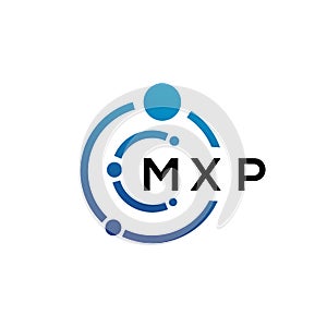 MXP letter technology logo design on white background. MXP creative initials letter IT logo concept. MXP letter design