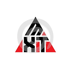 MXT triangle letter logo design with triangle shape. MXT triangle logo design monogram. MXT triangle vector logo template with red