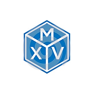 MXV letter logo design on black background. MXV creative initials letter logo concept. MXV letter design