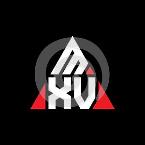 MXV triangle letter logo design with triangle shape. MXV triangle logo design monogram. MXV triangle vector logo template with red